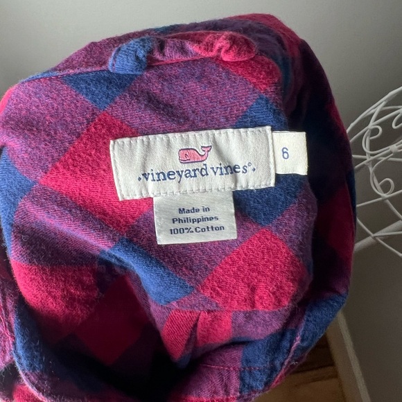 Vineyard Vines Relaxed Fit Flannel Shirt Cotton Plaid Checkered Fall Button Up 6 - Picture 4 of 4